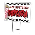 Signmission Popcorn Yard Sign & Stake outdoor plastic coroplast window, C-1824 Popcorn C-1824 Popcorn